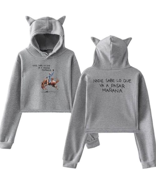 Bad Bunny Cropped Hoodie #4