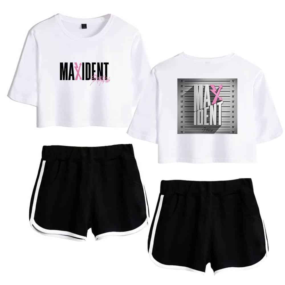 Maxidnt kpop merch tshirt and shorts set.