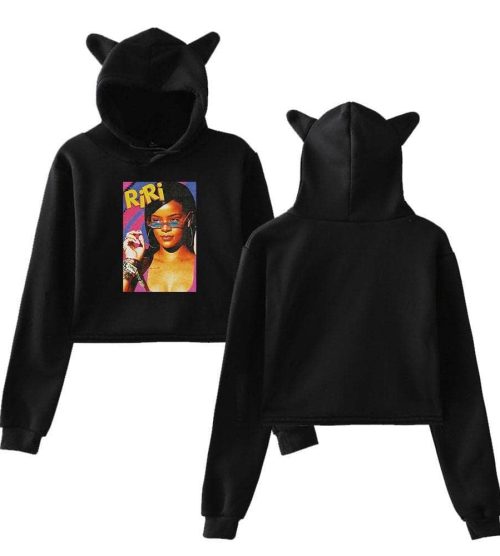 Rihanna Cropped Hoodie #1