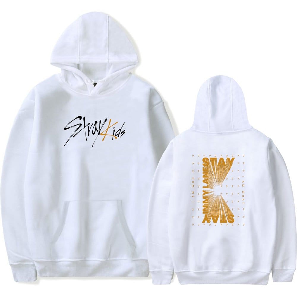Stay K-pop merch hoodie with graphic design on front and back. Perfect for K-pop fans and collectors. High-quality, stylish, and comfortable sweatshirt.